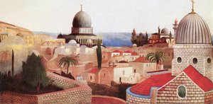Utsikt over Dødehavet fra Temple Square i Jerusalem Utsikt over Temple Square med utsikt mot Dødehavet i Jerusalem